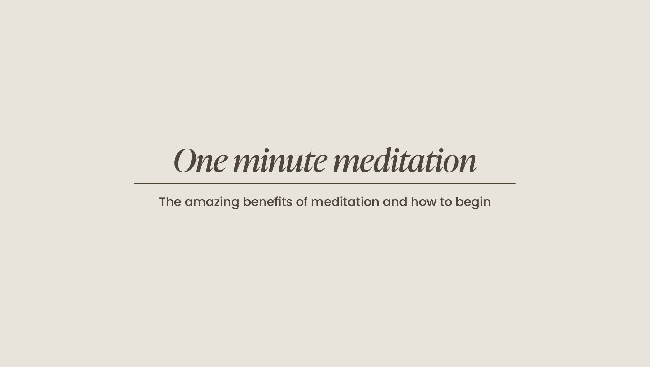 One Minute Meditation – AIM'N EU