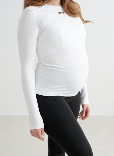 White Soft Basic Maternity Long Sleeve