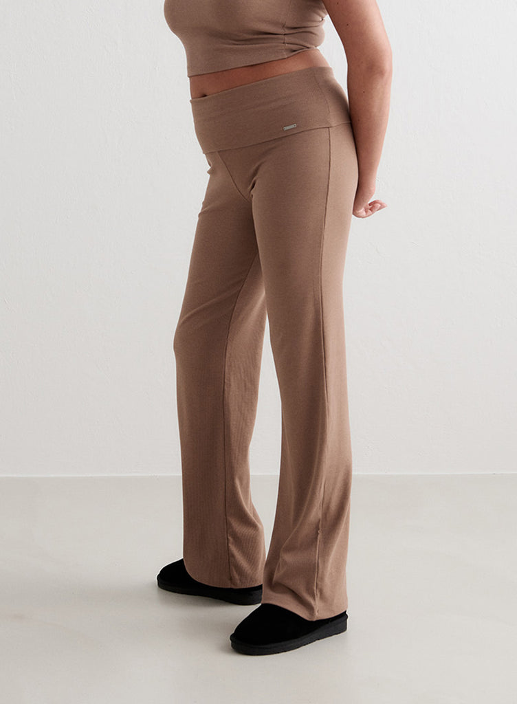 Toffee Melange Ease Ribbed Pants – AIM'N EU